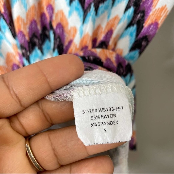 Pixley Multicolor Chevron Asymmetrical Tee Siz S Small - Picture 5 of 7